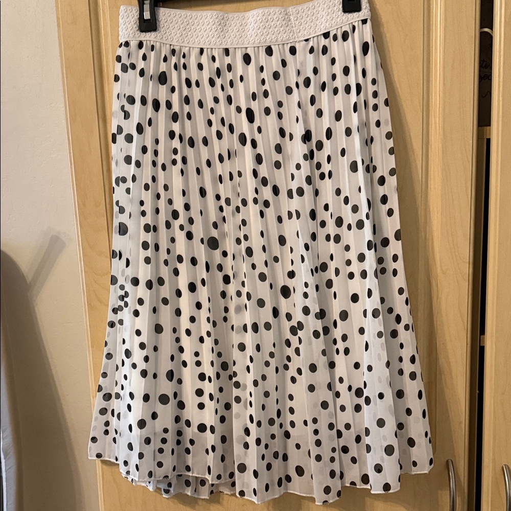 Metro Wear Black and White Polka Dot A-Line Skirt